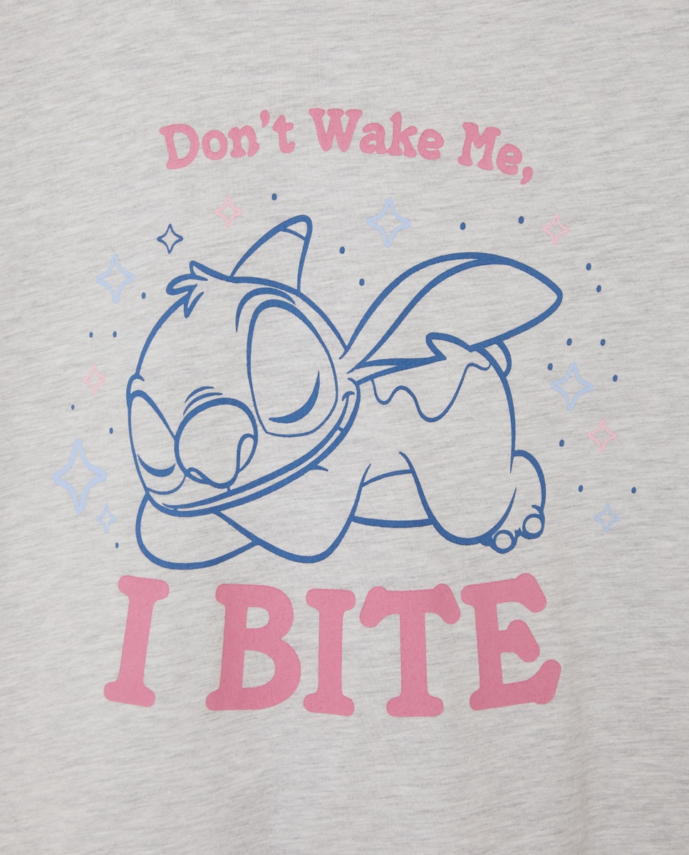 Camisola de Pijama com Estampado Stitch Bite Cinzento-claro-2