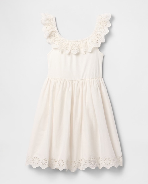 Imagem 0 de Vestido de Algodão Suave com Decote Quadrado e sem Mangas