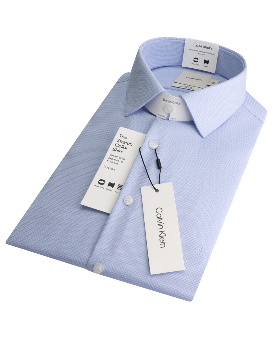 Camisa Formal Slim com Estrutura - Azul Azul-4