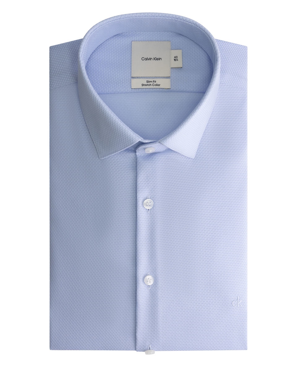 Camisa Formal Slim com Estrutura - Azul Azul-1
