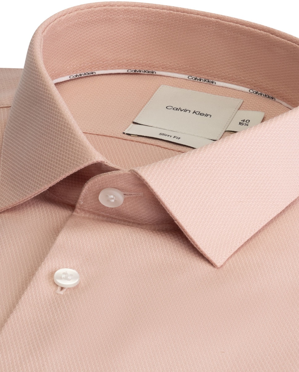 Camisa Formal Slim Fit com Mini Estrutura - Rosa Rosa-2