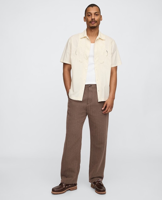 Imagen 0 de Pantalones de hombre de lino loose fit