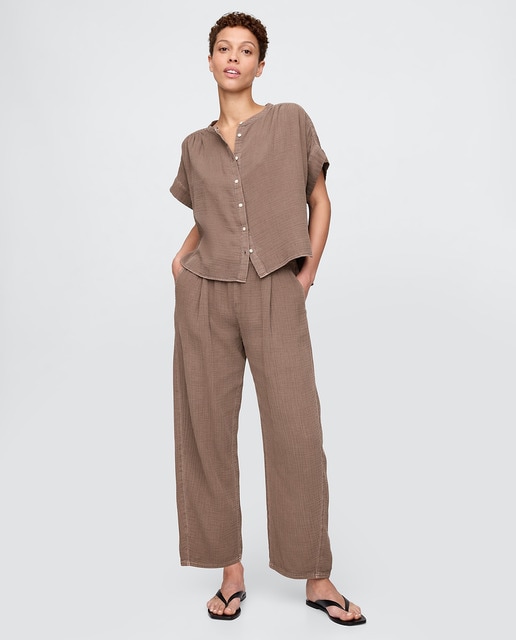 Imagen 0 de Pantalones barril de mujer con bolsillos
