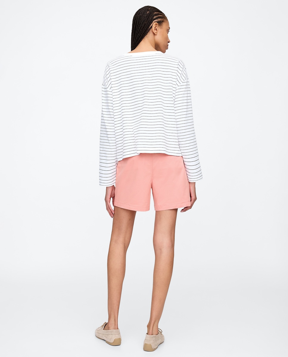 Bermudas de Sarja Elástica Rosa-4