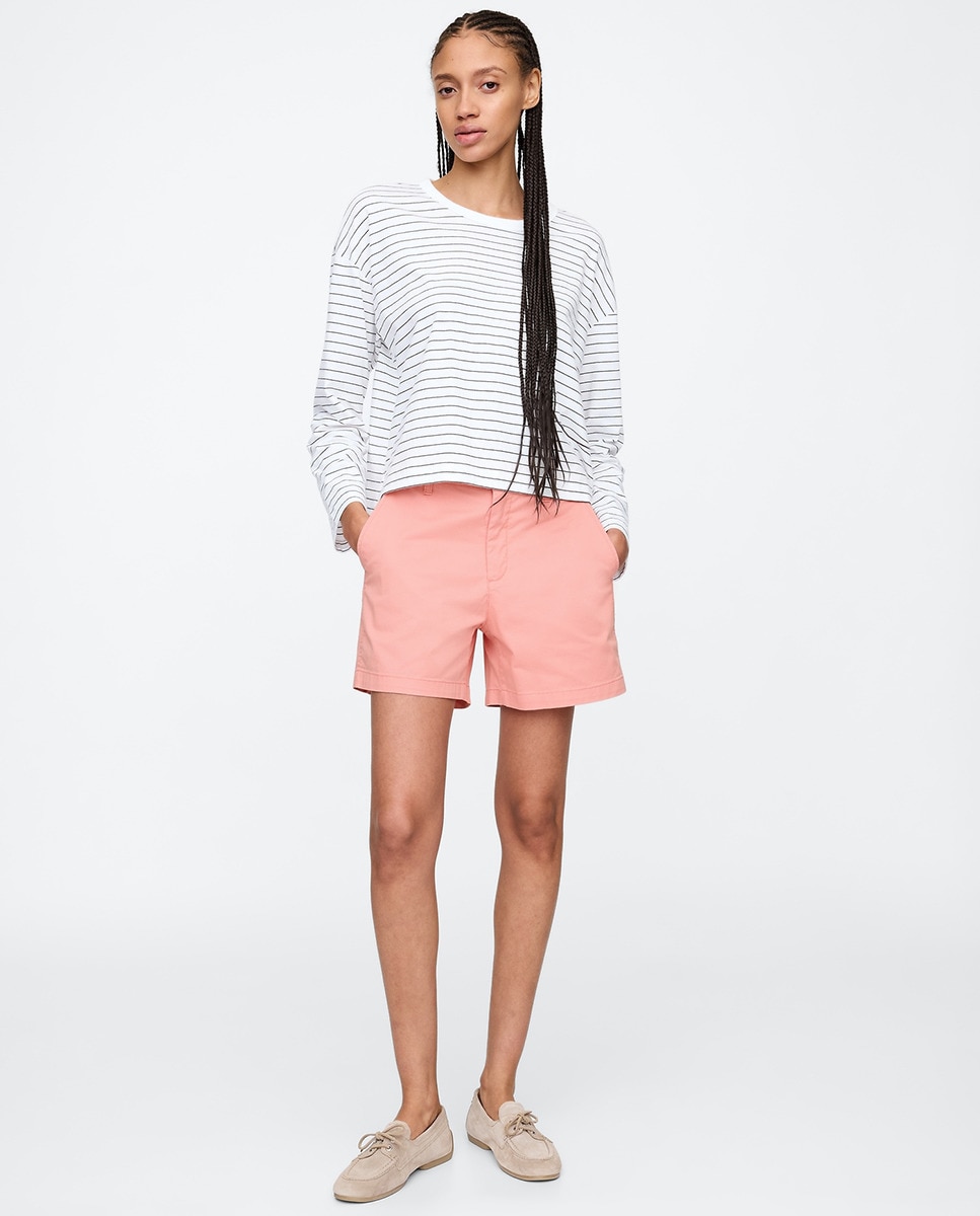 Bermudas de Sarja Elástica Rosa-1