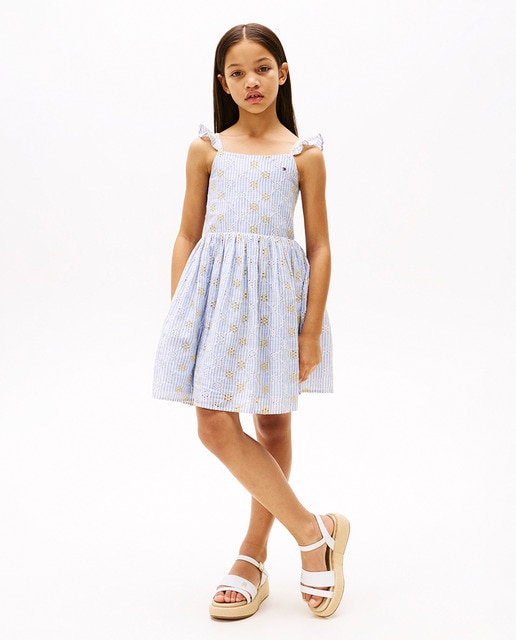 Imagem 0 de Vestido de Alças com Desenho de Bordado Inglês
