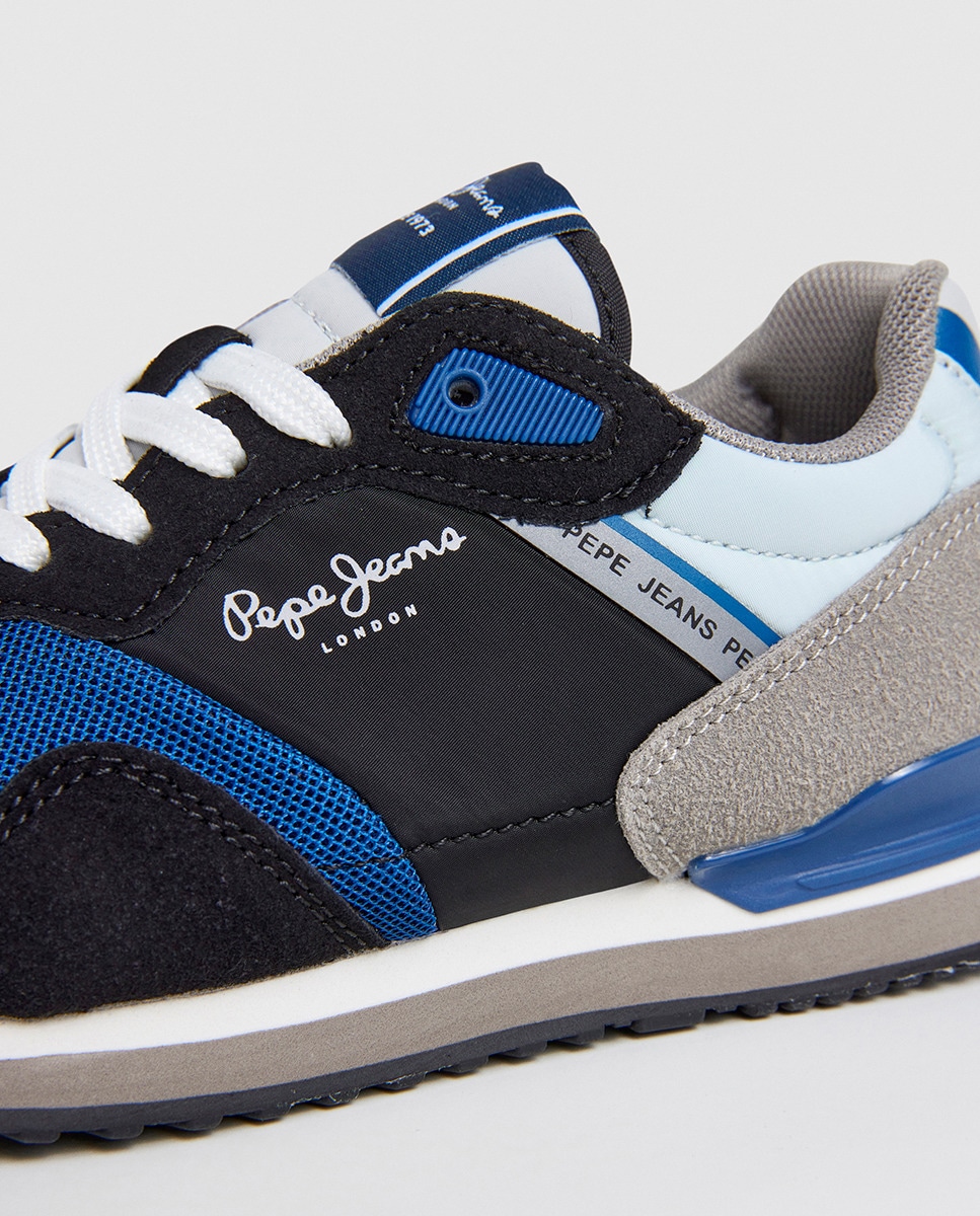 Sapatilhas London City em Combinação de Material e Cor Multicolor-5