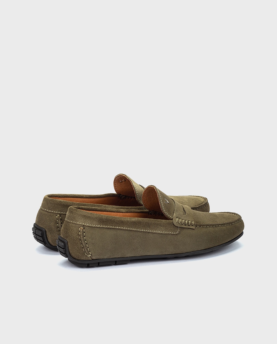 Mocassins Pacific com Travessão e em Croute Verde Azeitona-3