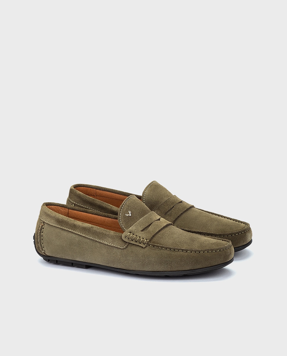 Mocassins Pacific com Travessão e em Croute Verde Azeitona-2