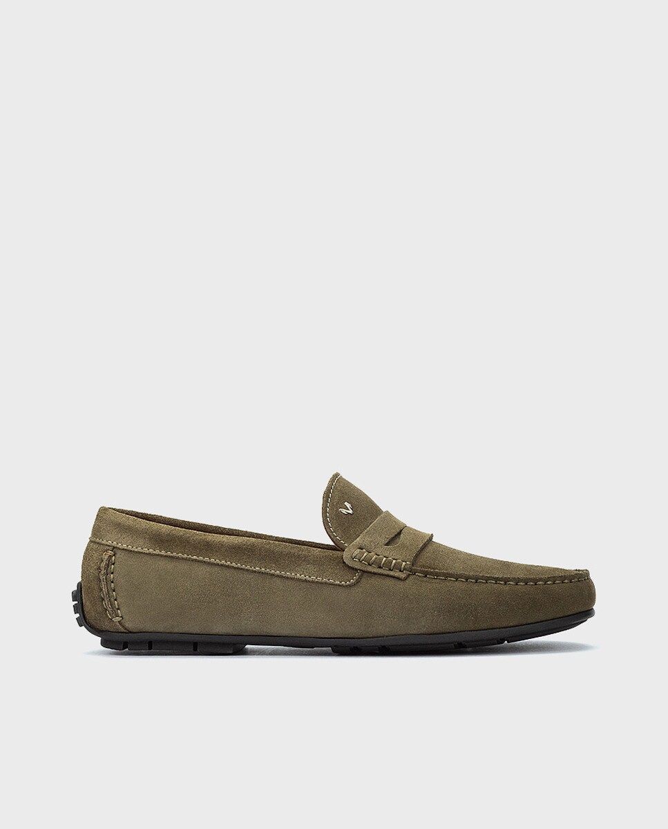 Mocassins Pacific com Travessão e em Croute Verde Azeitona-1