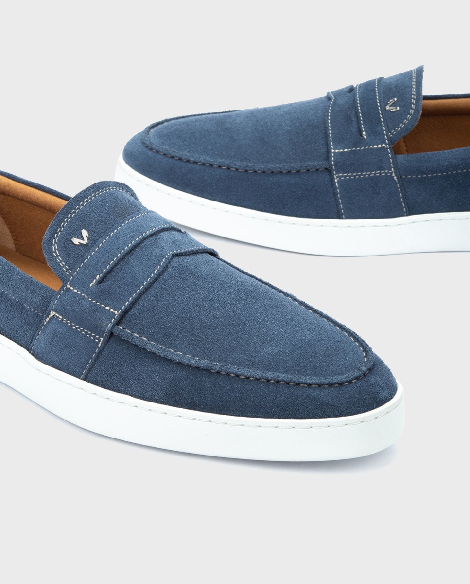 Mocassins em Pele - Prateado Azulão-4