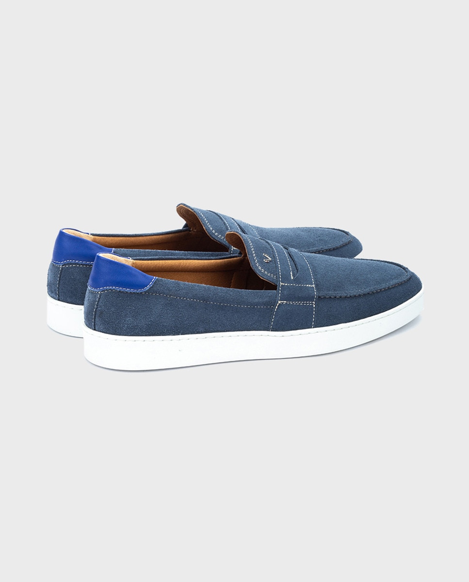 Mocassins em Pele - Prateado Azulão-3