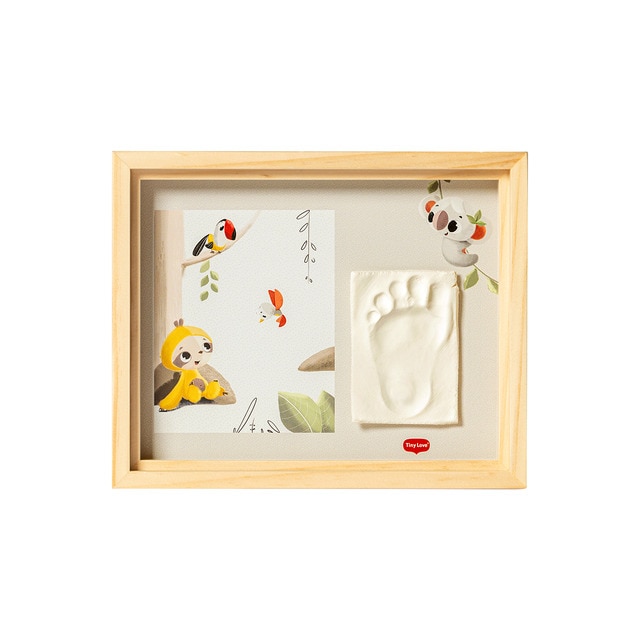 Imagen 0 de Marco huellas Tiny Love con foto y huella madera