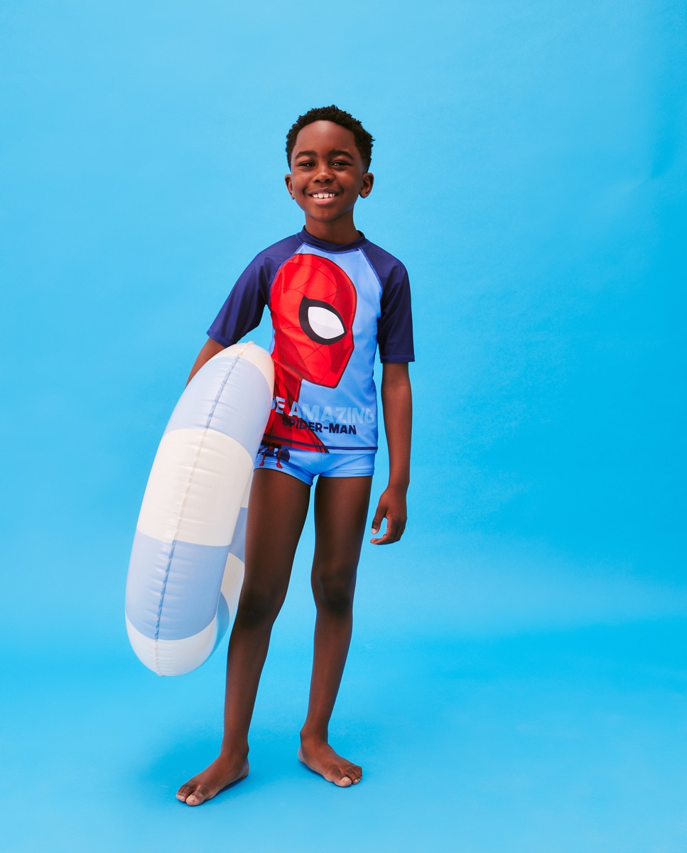 Conjunto UPF+50 Licença Homem-Aranha Azul-marinho-1