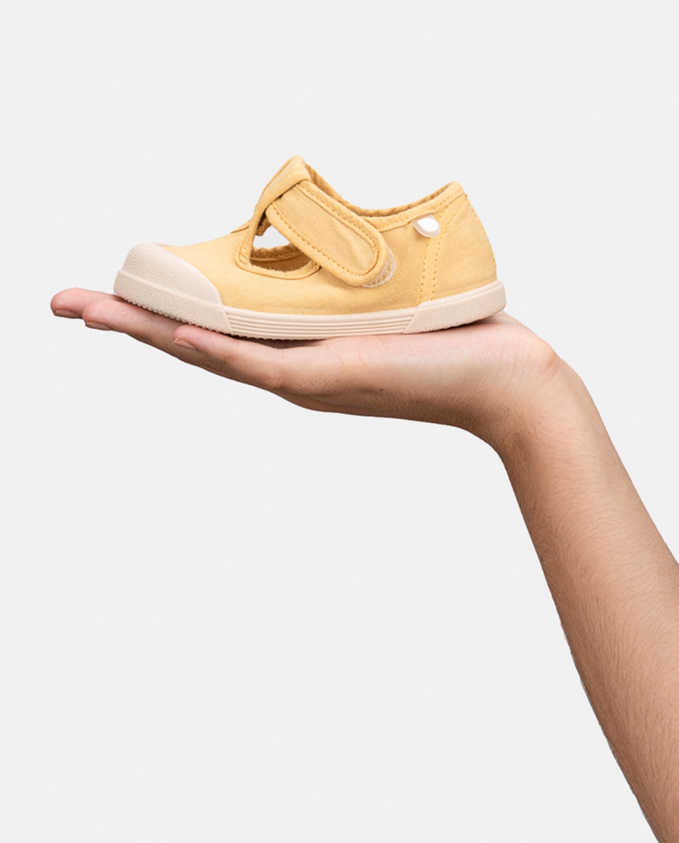 Sapatilhas de Lona Tipo Sapatos de Presilha 100% Algodão de Conceito Barefoot Castanho caramelo-9