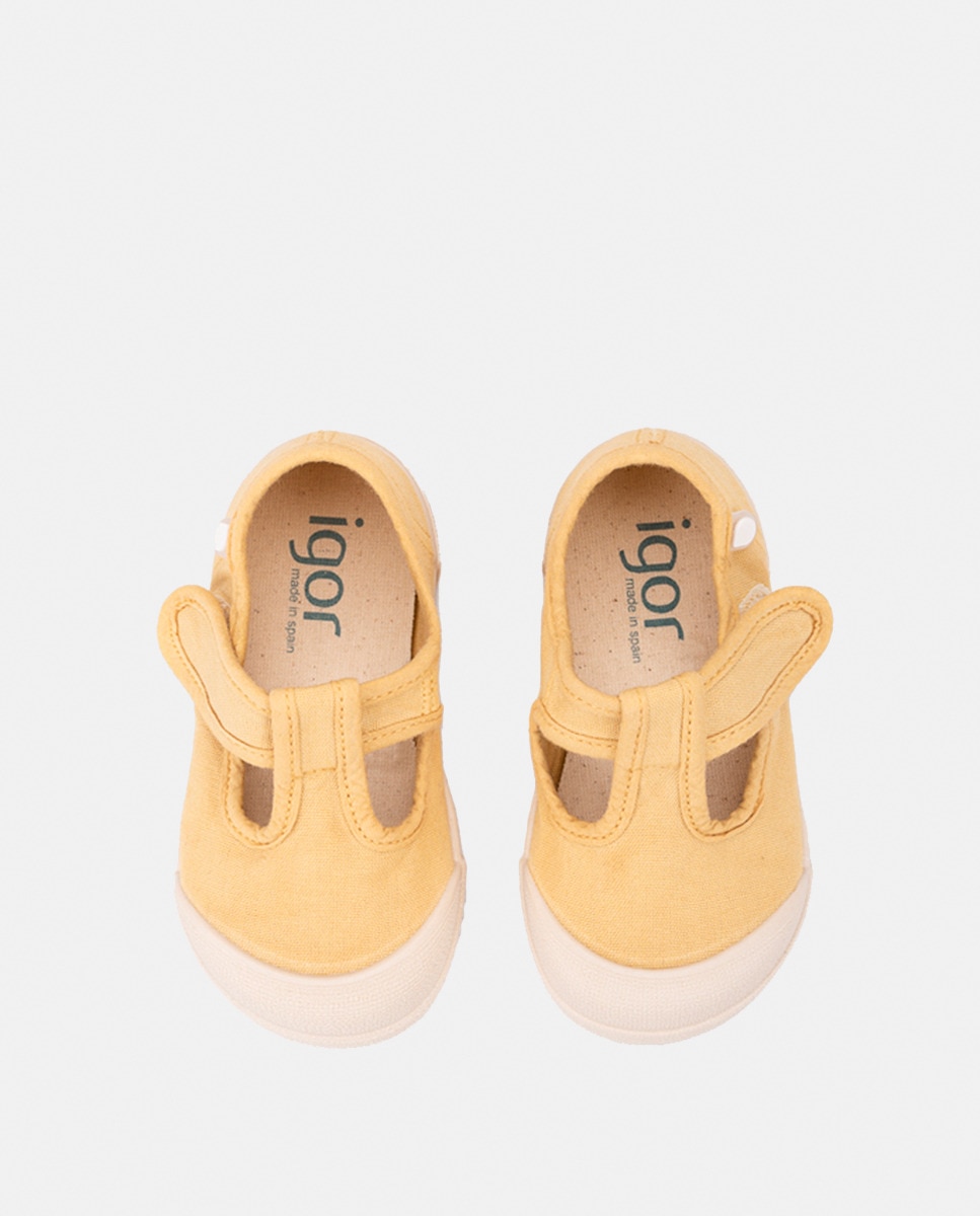 Sapatilhas de Lona Tipo Sapatos de Presilha 100% Algodão de Conceito Barefoot Castanho caramelo-7