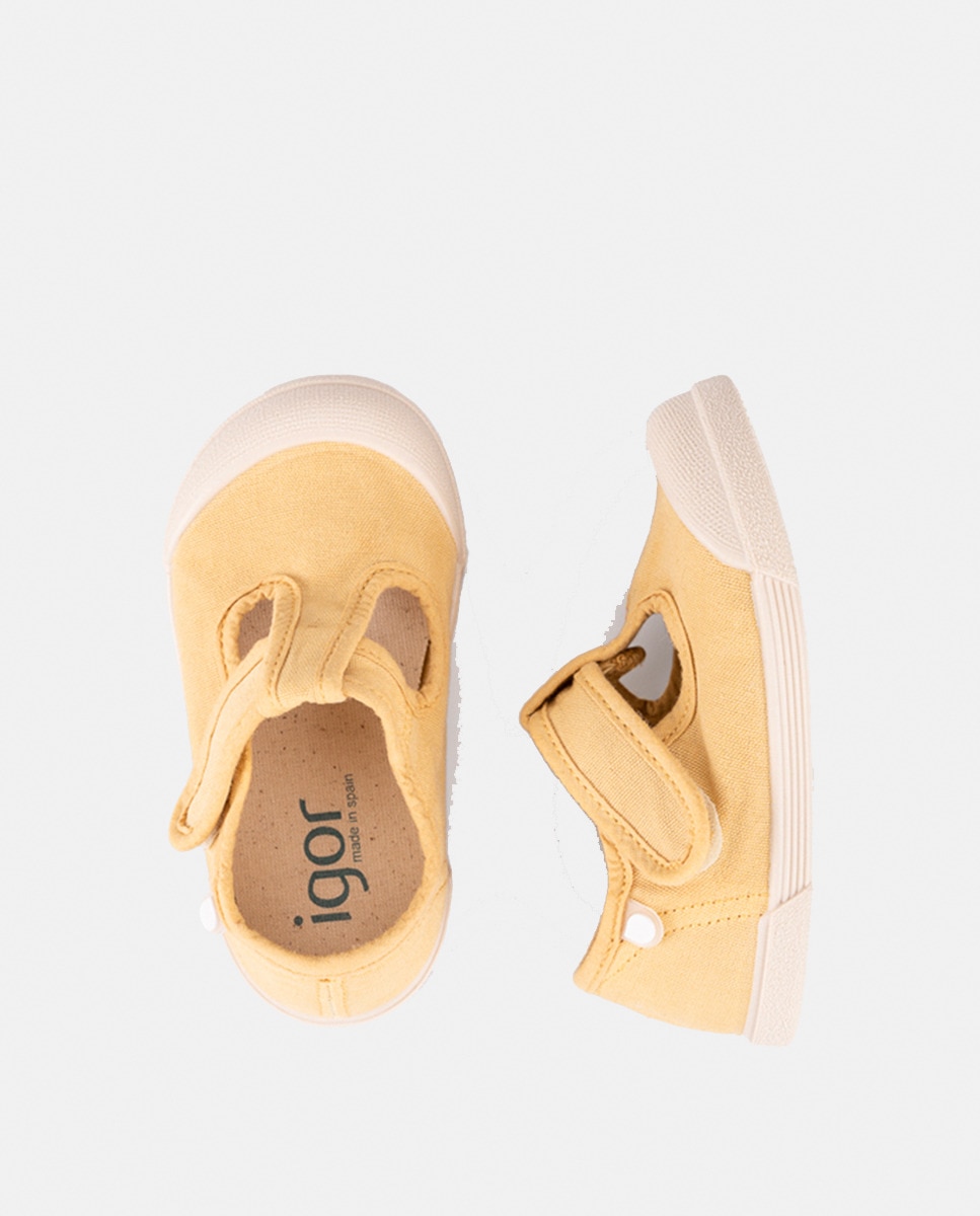 Sapatilhas de Lona Tipo Sapatos de Presilha 100% Algodão de Conceito Barefoot Castanho caramelo-5