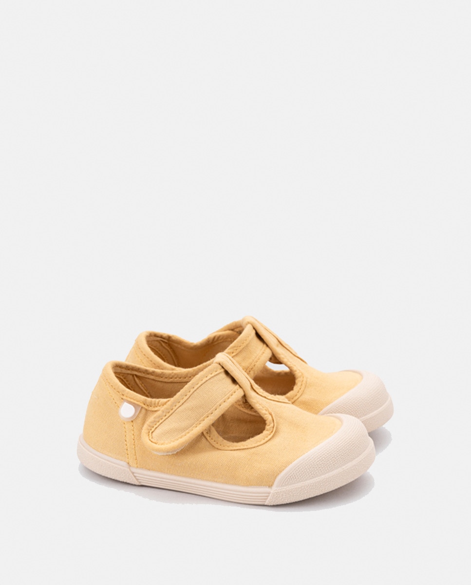 Sapatilhas de Lona Tipo Sapatos de Presilha 100% Algodão de Conceito Barefoot Castanho caramelo-2