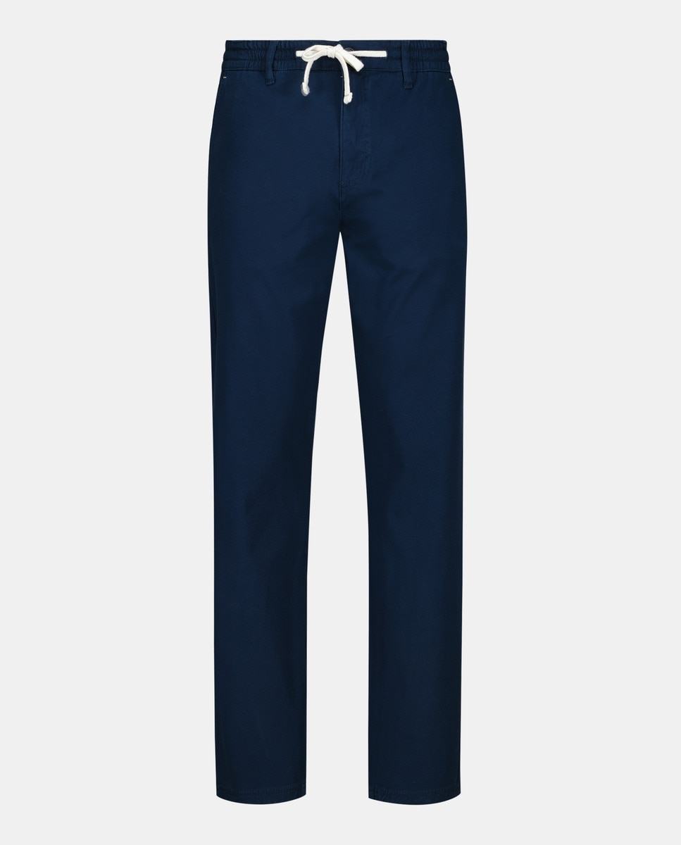 Calças Chino Slim Stretch com Elásticos Azul-marinho-4