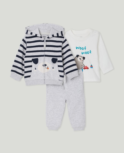 Imagem 0 de Conjunto de 3 Peças de Bebé com Estampado 3D