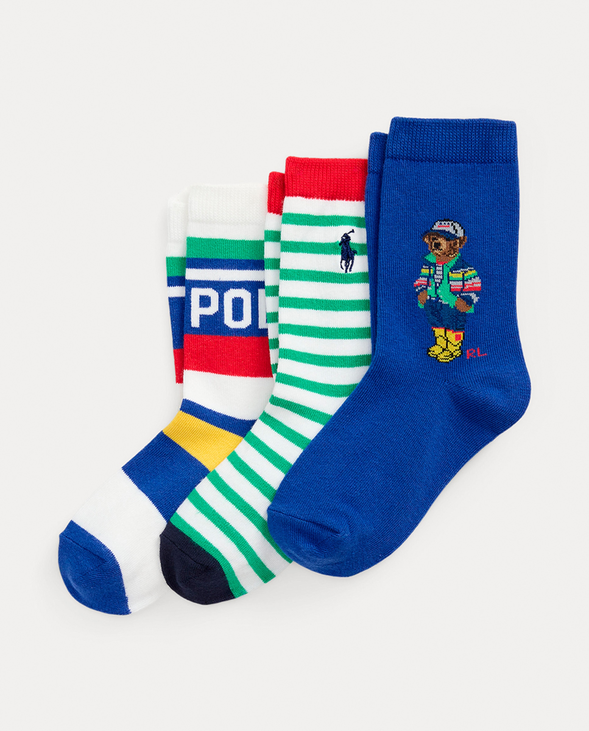 Pack de 3 Pares de Meias Compridas com Polo Bear Multicolor-1
