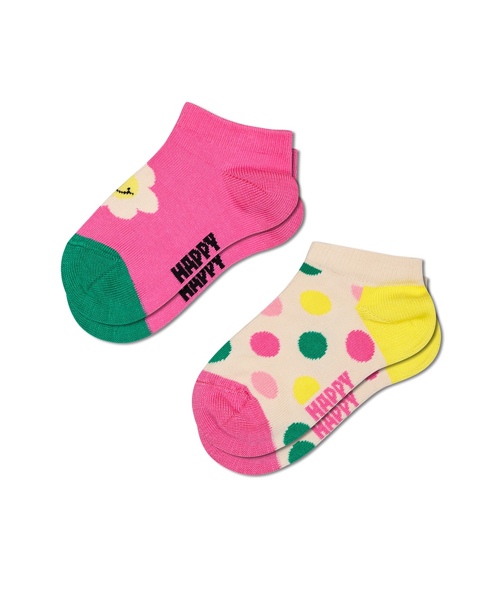Pack de 2 Pares de Meias Curtas Estampadas Rosa-1