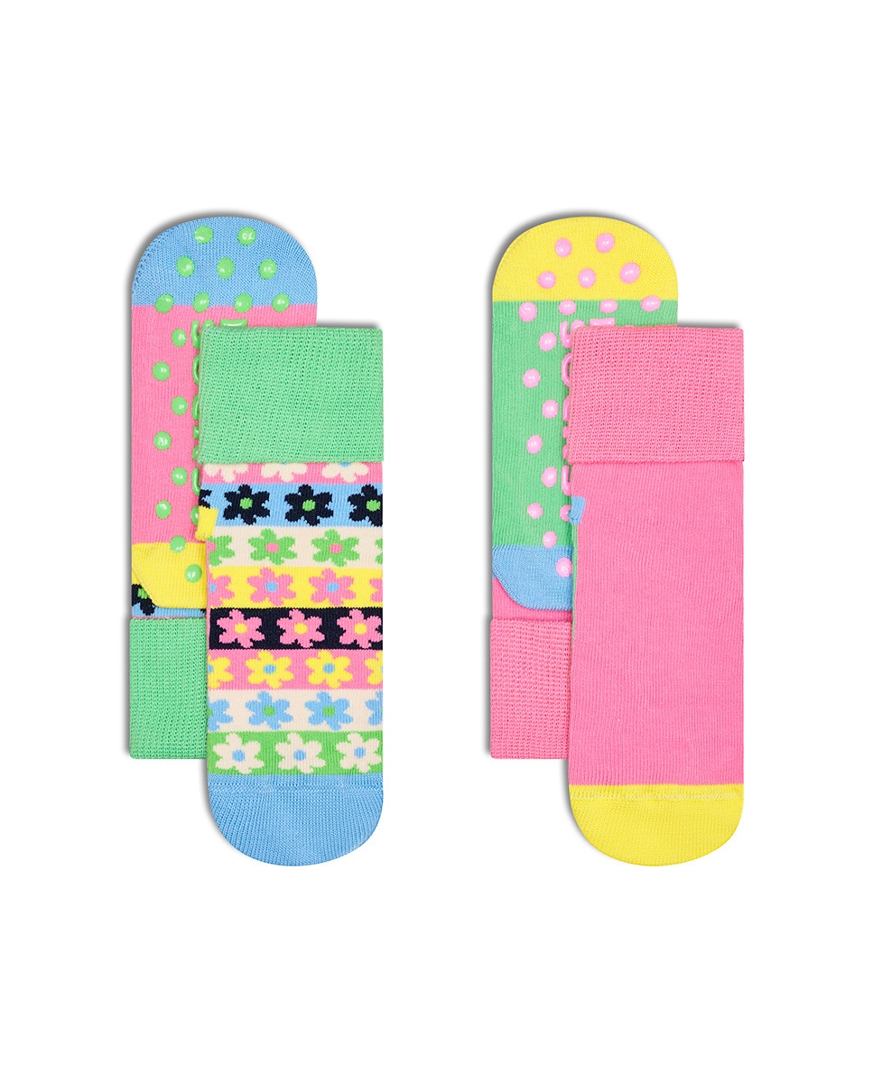 Meias Antiderrapantes para Criança com Estampado Pack-2 Rosa-1