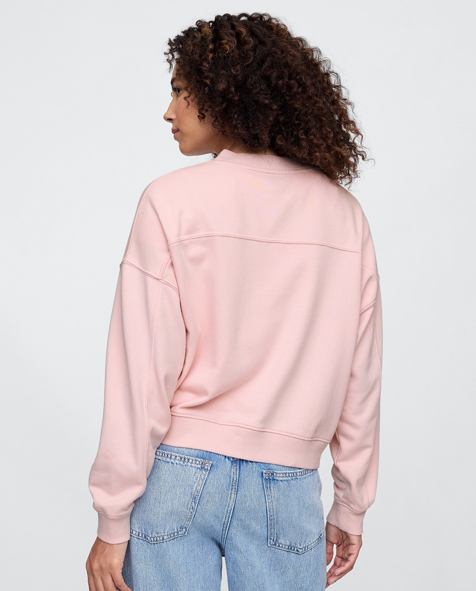 Sweatshirt com Logótipo Floral Rosa-3