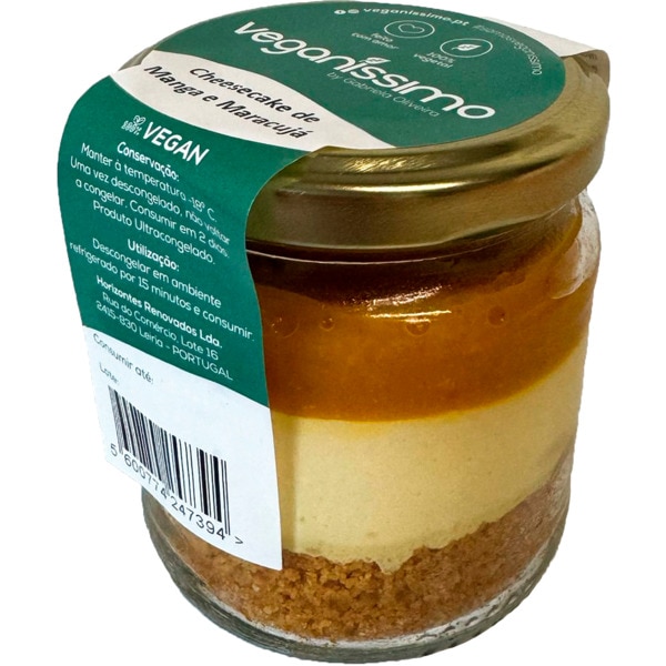 Cheesecake de Manga e Maracujá Vegan embalagem 105 g
