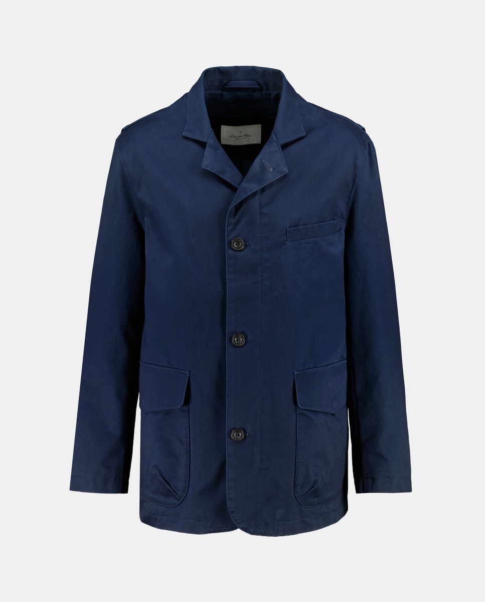 Parka de Algodão com Bolsos Azul-marinho-4