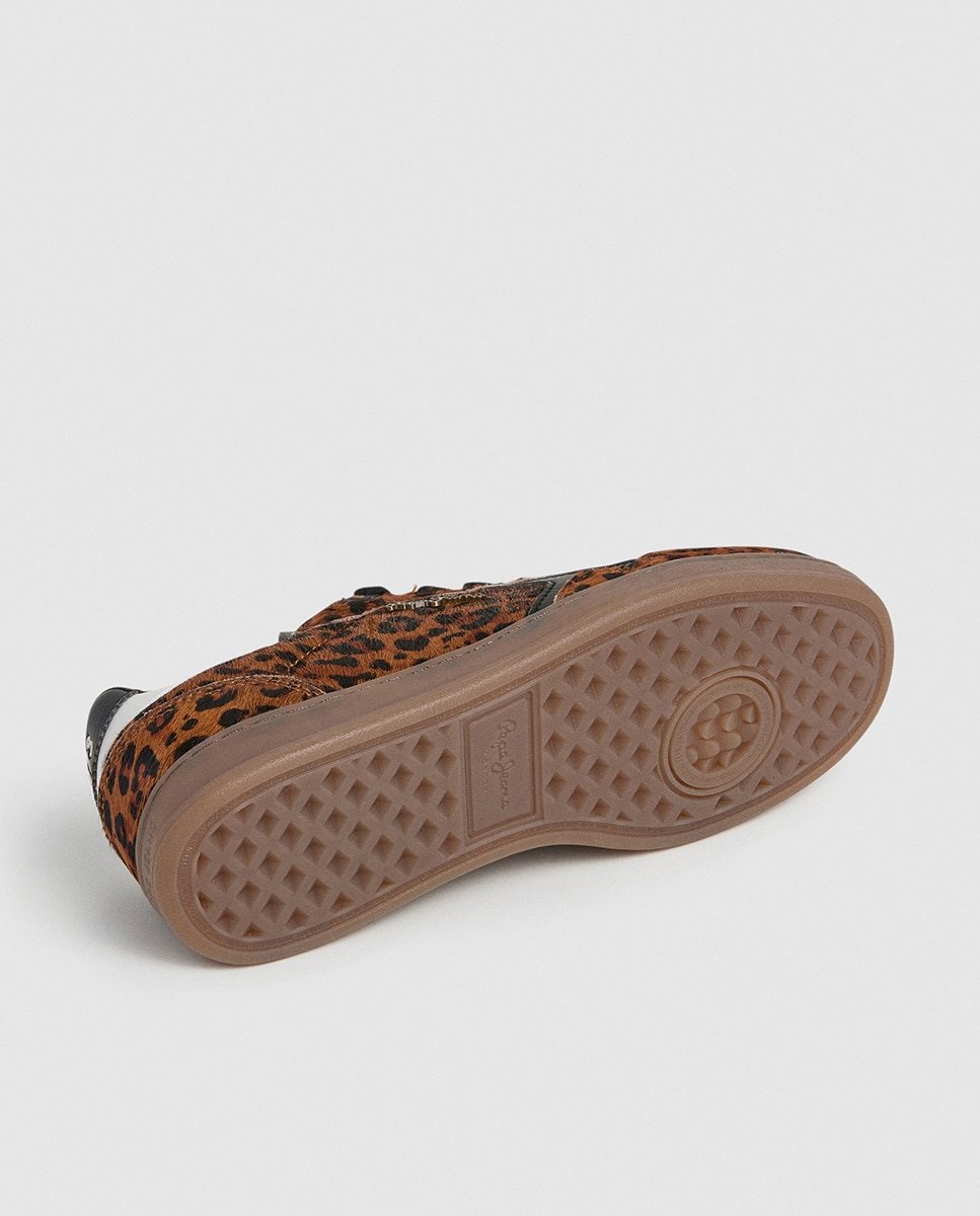 Sapatilhas Ball Print com Animal Print Castanho-escuro-6