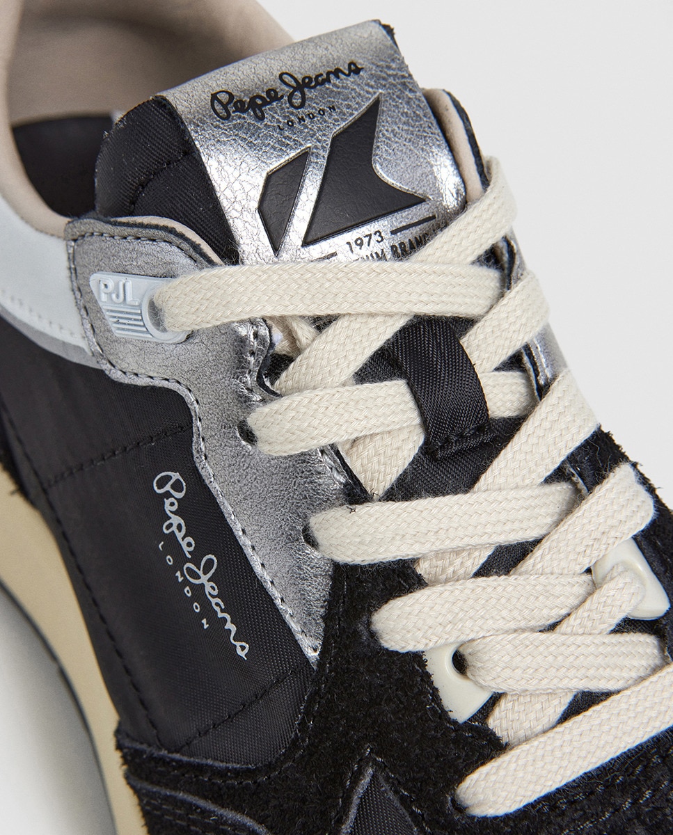Sapatilhas Marlon Metal em Combinação de Verdes com Detalhes Metalizados e Textura com Pelo Preto-5