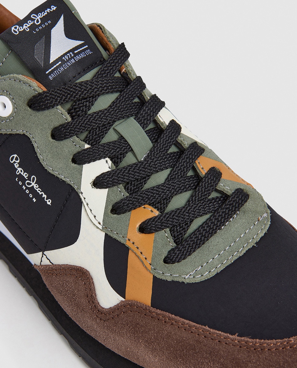 Sapatilhas Brit Prints em Combinação de Material e Cor Multicolor-5
