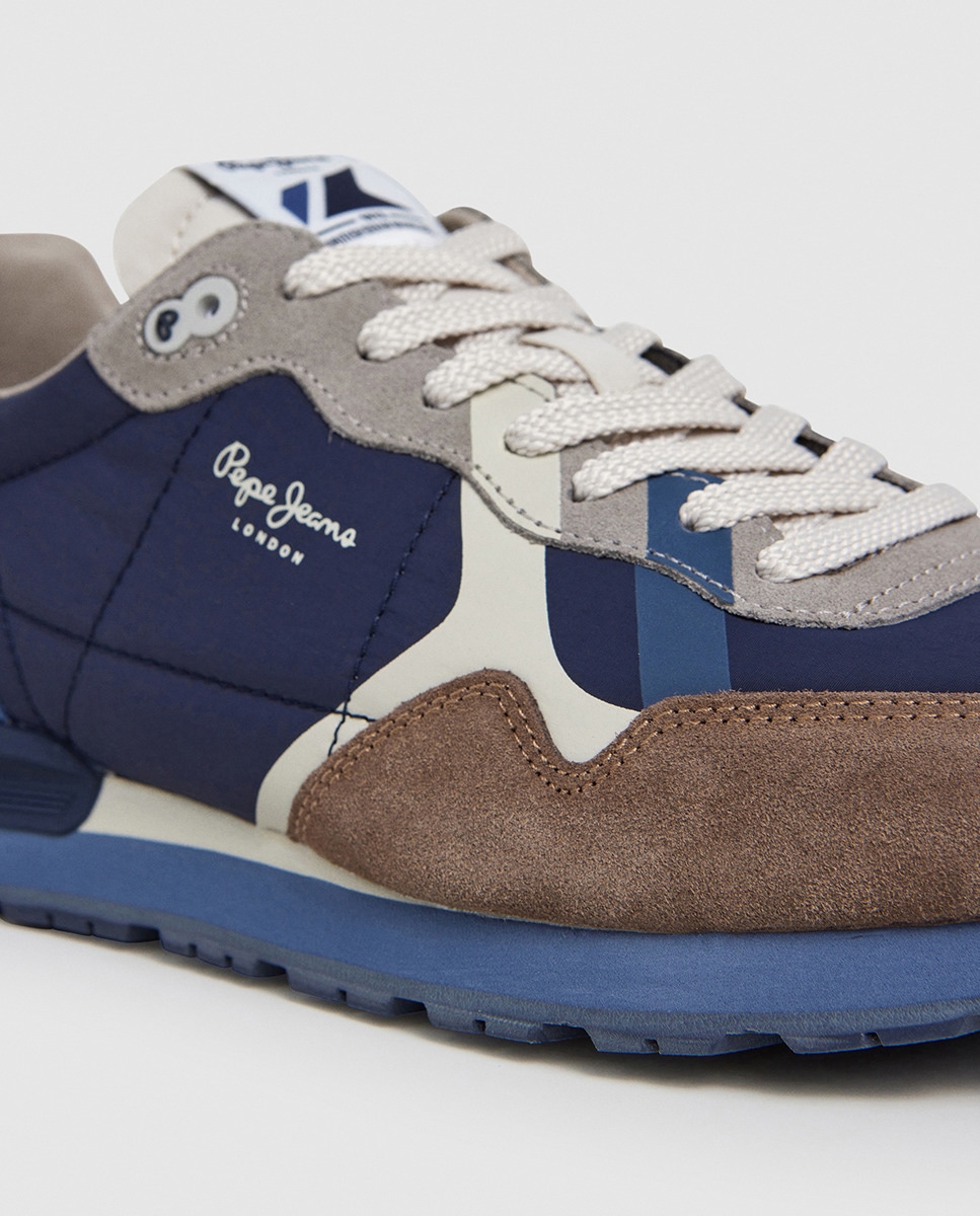Sapatilhas Brit Prints em Combinação de Material e Cor Azul-marinho-5
