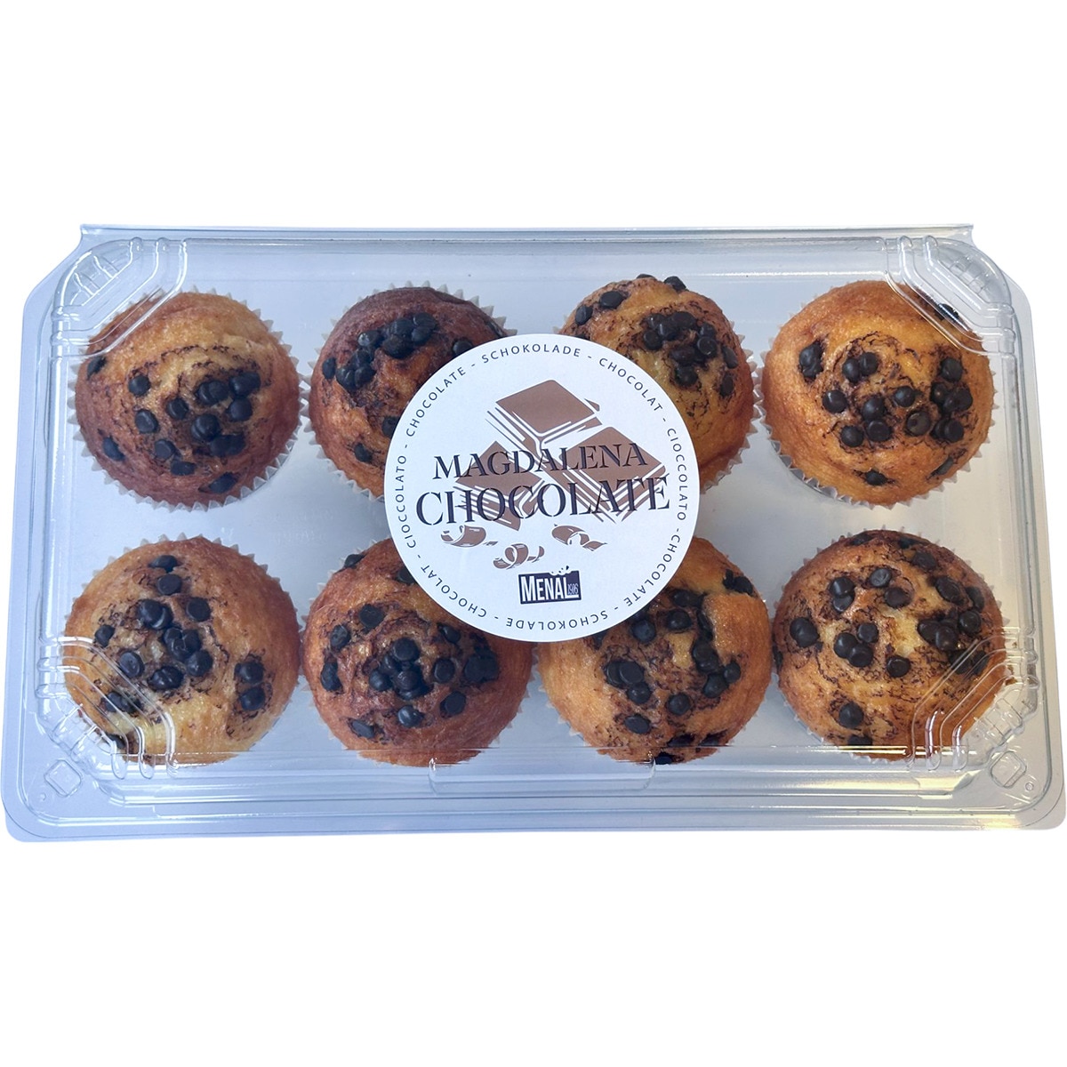 Magdalenas con pepitas de chocolate envase 400 g - Menal