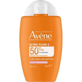 EAU THERMALE AVENE Ultra Sonnenschutzfluid für das Gesicht SPF50+ in 1 Minute eingezogen eclat radiance Flacon 50 ml
