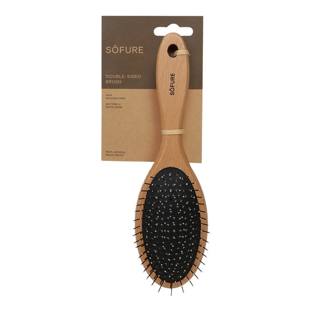 SOFURE – Cepillo doble cara Sofure para perros y gatos madera.