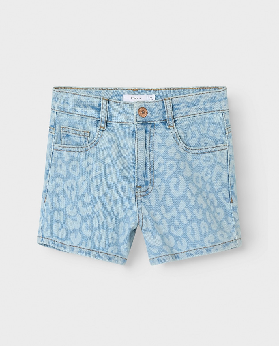 Calções estampados de menina Azul-claro-1