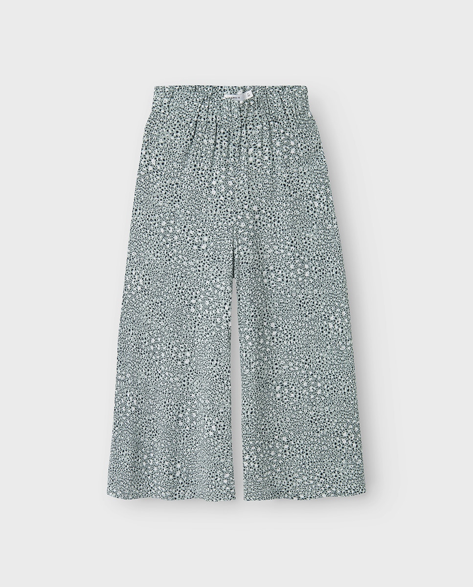 Calças Tipo Culotte Verde-claro-1