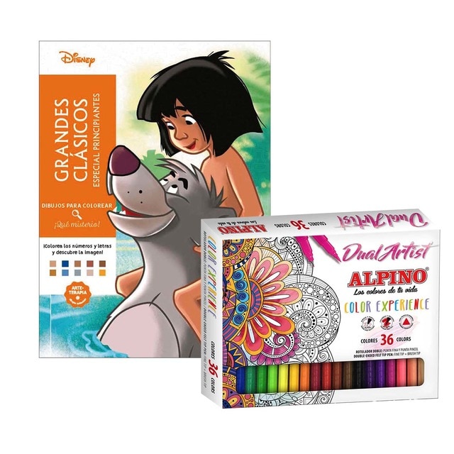 Imagen 0 de pack cuaderno para colorear Disney y colores