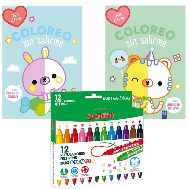 Imagen 0 de pack cuaderno para colorear y colores