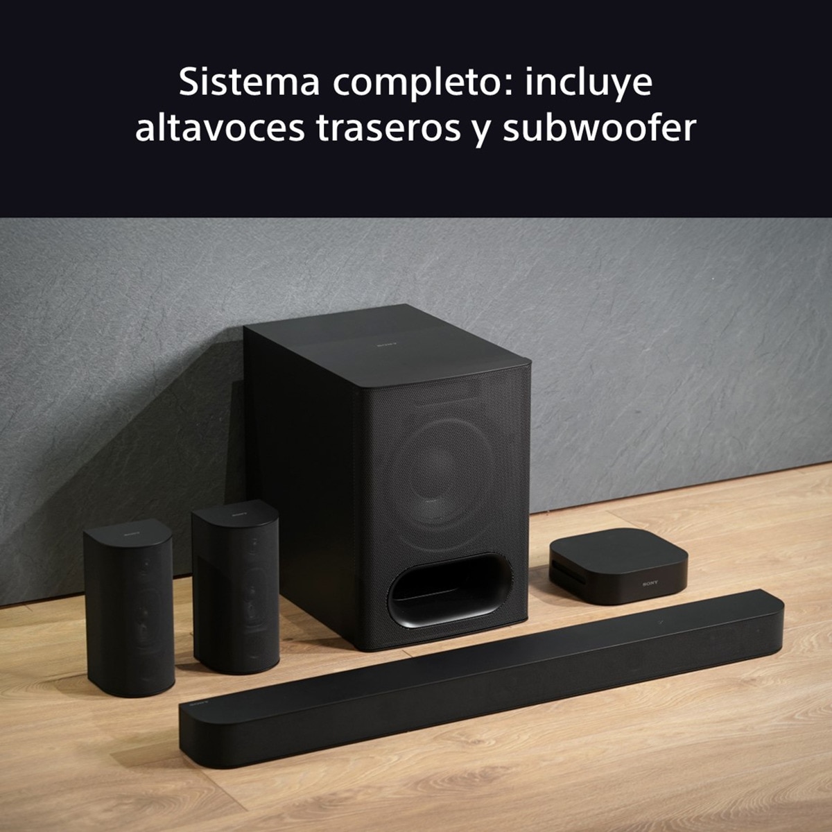 Sistema Cine en casa Sony BRAVIA Theatre SYSTEM 6, 1000W con barra de sonido 5.1, 2 altavoces traseros y un potente subwoofer, Dolby Atmos y DTS:X Negro-3