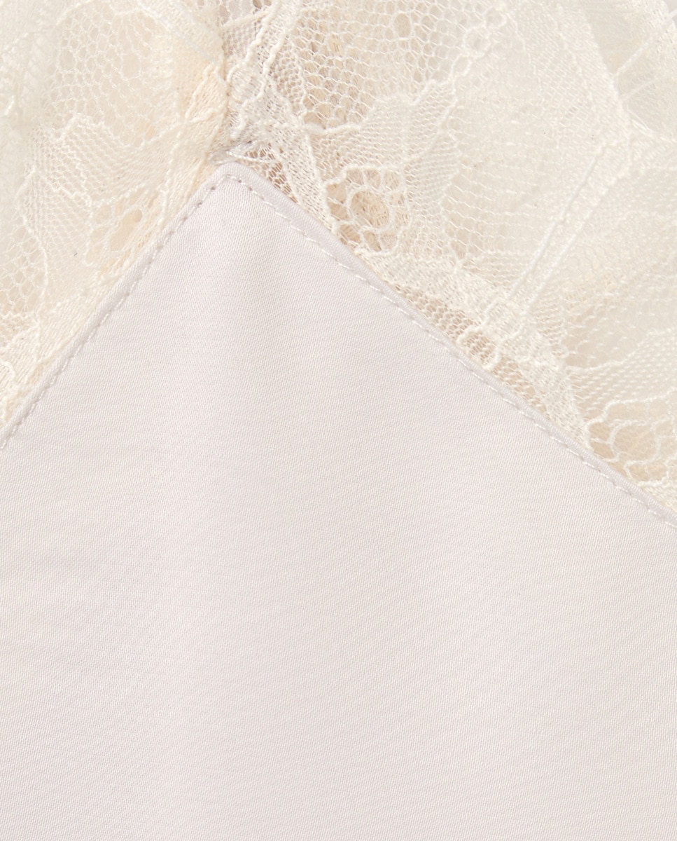 Camisa de Dormir Comprida Acetinada Branco-5