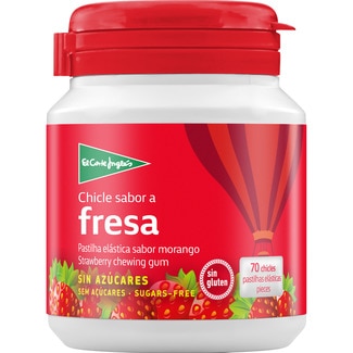 chicles con sabor a fresa sin azúcar y sin gluten 50 unidades bote 100 g - El Corte Ingles