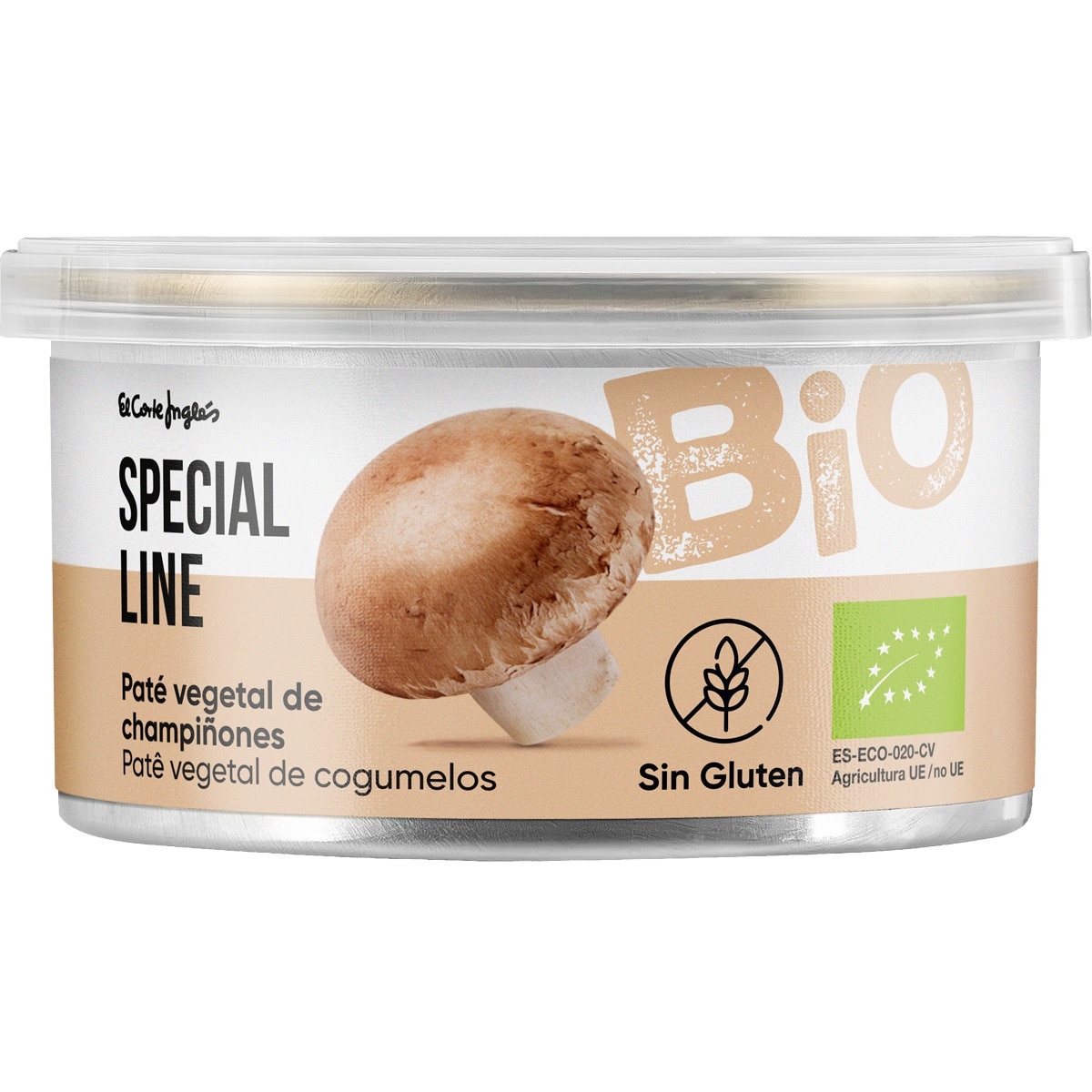 Bio paté vegetal de champiñones ecológico sin gluten y sin lactosa lata 125 g