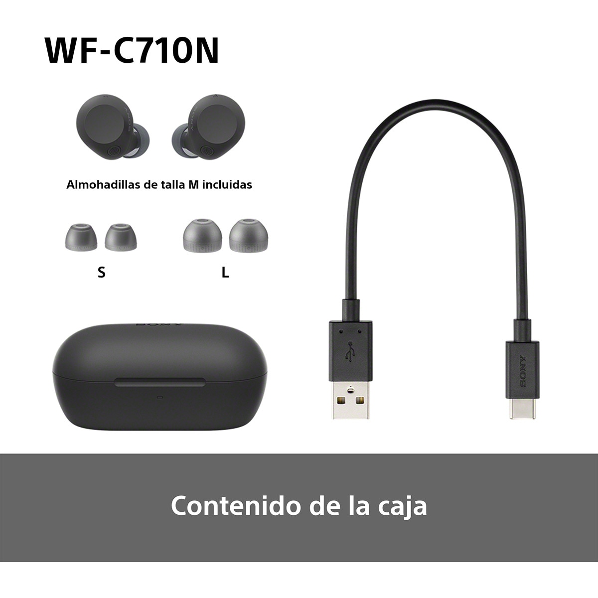 Sony WF-C710N Auriculares Inalámbricos, Cancelación de ruido, táctiles, Multipunto, IPX4, 40h. de batería, iOS, Android y PC Negro-12