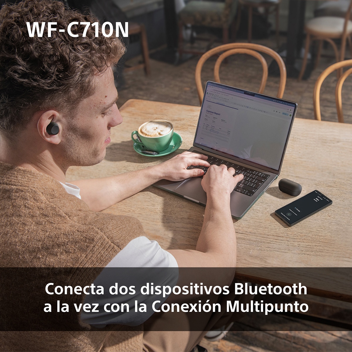 Sony WF-C710N Auriculares Inalámbricos, Cancelación de ruido, táctiles, Multipunto, IPX4, 40h. de batería, iOS, Android y PC Negro-9