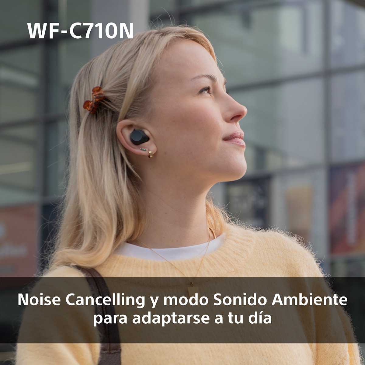 Sony WF-C710N Auriculares Inalámbricos, Cancelación de ruido, táctiles, Multipunto, IPX4, 40h. de batería, iOS, Android y PC Negro-4