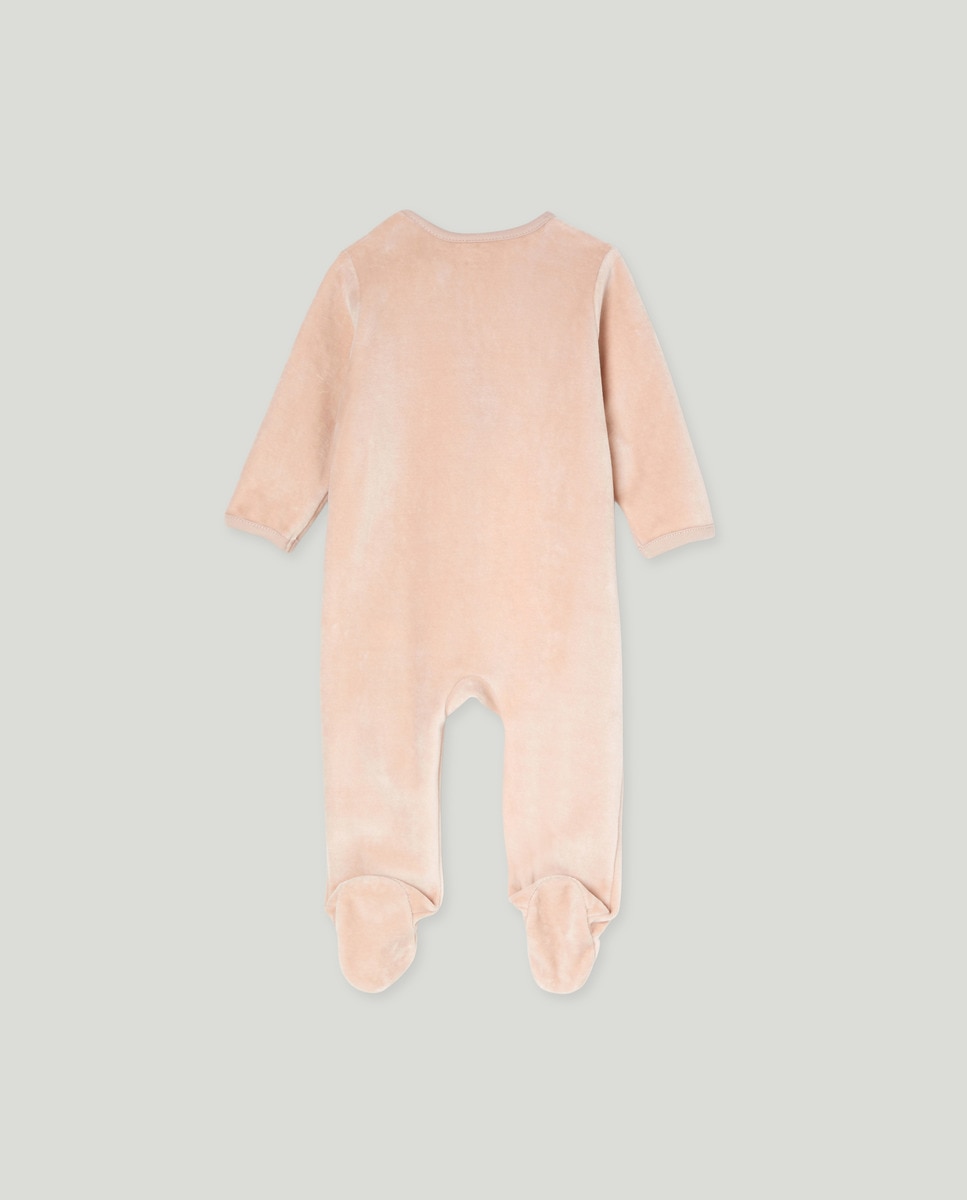 Babygrow de Bebé em Veludo com Fecho de Correr Rosa-2