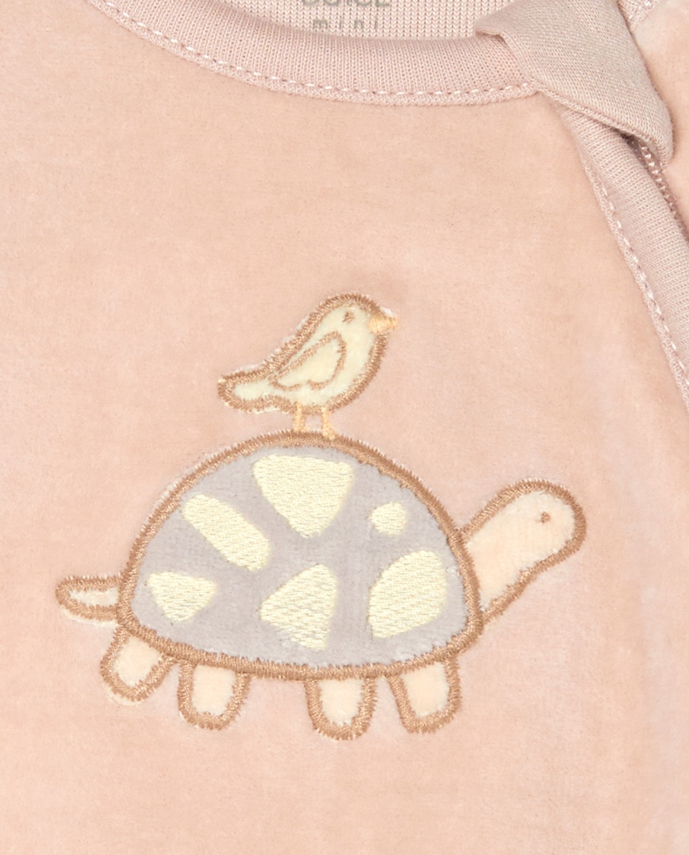 Babygrow de Bebé em Veludo com Fecho de Correr Rosa-3